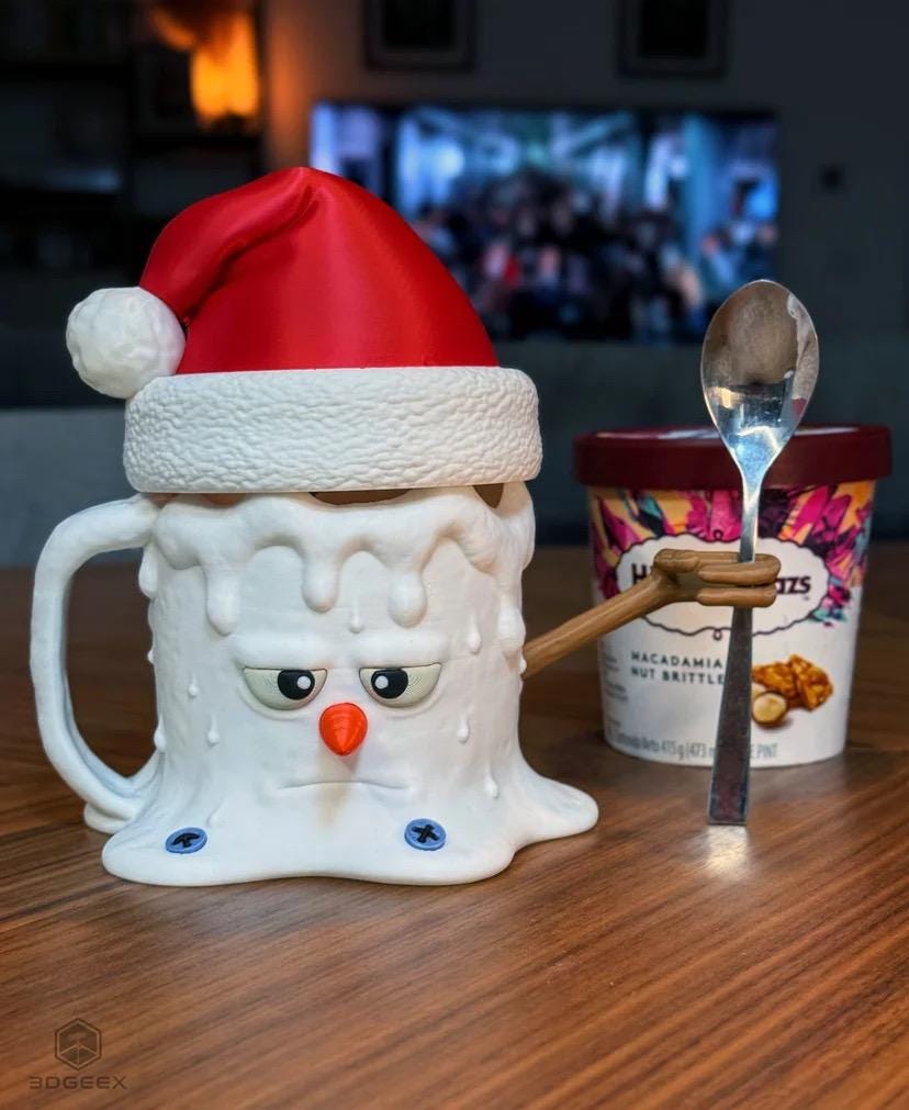 Melting Snowman Ice Cream Pint Holder