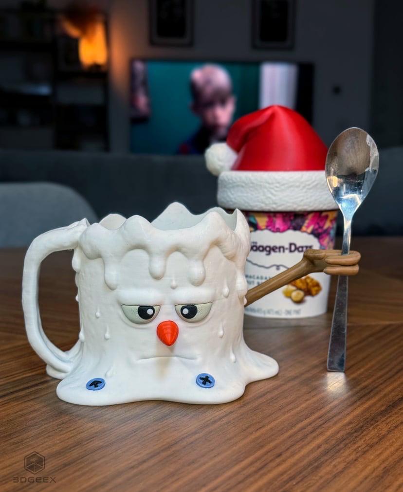 Melting Snowman Ice Cream Pint Holder